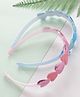 Babyhug Free Size Hair Bands with Heart & Glitter Applique Pack of 2 - Blue &  Pink