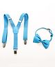 Pine Kids Free Size Bow and Suspender Set - Blue