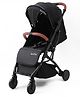 Bonfino Runway Cabin Stroller with Concealed Linked Brake|Compact Fold| Mosquito Net| Storage Bag| Soft Quilted Reclining Seat| Aluminum Frame| Integrated Trolley Handle -  Copper Black