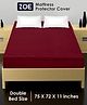 Zoe Waterproof Double Bed Size Mattress Protector - Maroon