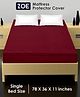 Zoe Waterproof Single Bed Size Mattress Protector - Maroon