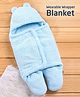 ZOE Hooded Super Soft Wearable Wrapper Blanket - Blue| Easy to Wear| Soft & Comfortable| New Born Gifting Option| Breathable Fabric| Warm & Cozy| Ideal for Travel