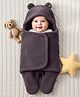 ZOE Hooded Super Soft Wearable Wrapper Blanket - Grey (Colour May Vary) | Lightweight | Easy to Wear | Soft & Comfortable | New Born Gifting Option | Warm & Cozy | Ideal for Travel