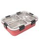 YAMAMA 3 Grid Insulated Stainless Steel Lunch Box With Fork Chopsticks And Spoon For Kids  Red