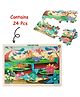 BitFeex Wooden Dinosure Park Jigsaw Puzzle Cartoon Animals Puzzle - 24 Pieces