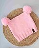 Woonie Handmade Pom Pom Detailed Square Knitted Woollen Cap - Pink-  Diameter 30.5 Cms