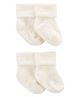 Carter's Baby 4-Pack Foldover Chenille Booties - White
