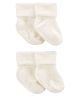 Carter's Baby 4-Pack Foldover Chenille Booties - White