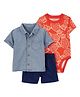 Carter's Baby 3-Piece Pineapple Little Short Set- Blue & Orange