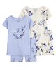 Carter's Half Sleeves Night Suit With Floral Print Pack Of 2 - Blue & White