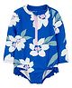 Carter's Floral One-Piece Zip-Front Rashguard Swimsuit - Blue