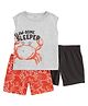 Carter's Sleeveless Night Suit Crab Printed - Grey