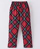 Fido Cotton Jersey Full Length Leggings Checkered - Red