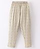 Fido Cotton Jersey Knit Full Length Leggings Checks Print - Light Beige