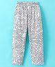 Fido Cotton Jersey Knit Full Length  Leggings Zig Zag Print - Light Grey