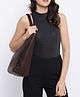 KLEIO PU LEather Women Everyday College Tote Shoulder Travel Hand Bag for Ladies - Brown