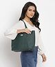 KLEIO Solid Color Multi Compartment Laptop Purse Tote Handbag for Ladies (HO4021KL-DG)-Dark Green