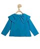 Chuppan Chupai Full Sleeves Bow Neckline Detailed  Top - Ferozi Blue