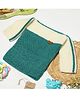 Shilpshakti Full Sleeve Colour Blocked Striped Boat Neck Handmade Sweater - Cream & Green