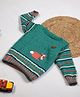 Shilpshakti Full Sleeves Striped & Bunny Design Detailed  Handmade  Sweater - Green