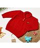 Shilpshakti Full Sleeves Solid  Handmade Sweater - Red