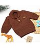 Shilpshakti Full Sleeves Solid  Handmade Sweater - Brown