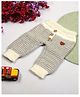 Shilpshakti Handmade Skin Fit Woollen Elastic Button Detailed Pant - Light Grey & Cream