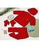 Shilpshakti  Pack Of 4  Full Sleeves Solid Woollen Handmade Cardigan Unisex Sweater Set - Red