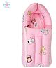 The Mom Store Animal World Head Pillow Bolster Pillow And Baby Nest Sleeping Bag Portable Bed- Pink