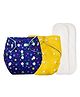 Deedry Cloth Reusable Diapers With Insert Pack of 2 - Yellow & Blue