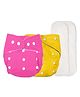 Deedry Cloth Reusable Diapers With Insert Pack of 2 - Yellow & Pink