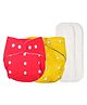 Deedry Cloth Reusable Diapers With Insert Pack of 2 - Yellow & Red
