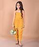 Lilpicks Couture Sleeveless Sequin & Lace Embellished  Peplum Style Kurta With Dhoti Set - Yellow