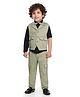 DOTSON Full Sleeves Solid Waistcoat With Coordinating Pants 4 Piece Party Wear Set - Green