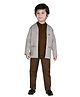 DOTSON Full Sleeves Solid 3 Piece Party Wear Set - Brown