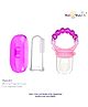 NeonateCare Baby Soft Bristles Finger Toothbrush Having Tongue Cleaner Back With Silicone Baby Food Fruit Vegetable Feeder Baby Teether  Baby Musical Rattle Soother Teething Toy For Toddlers Infants Babies Pink( Color and design may vary)