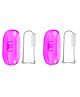 NeonateCare Baby Silicone Soft Bristles Finger Tooth Brush With Tongue Cleaner Back And Travel Protective Case Soft Baby Toothbrush For Babies Oral Hygienic Care (PINK - PINK)