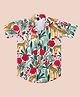 Alles Marche Half Sleeves Jungle Theme Printed Party Shirt - Red