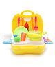 Paper Moon 22 Pieces Kitchen Cooking Pretend Play Kit With Toy Briefcase Set - Yellow