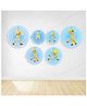 Untumble Cricket Theme Paperfan Decorations for Birthday Decorations With Cutout Stickers - Pack of 6