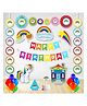 Untumble Rainbow Theme Paperfan Kit for Birthday Party Decorations- Pack of 56