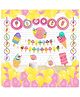 Untumble Ice Cream Theme Paperfan Kit for Kids Birthday Decoration - Pack of 56