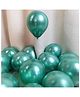 Untumble Metallic Mirror Finish 25cm Green Latex Chrome Balloons for Birthday Baby Shower Decoration - Pack of 50