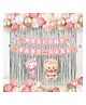 Untumble Pink Welcome Baby Girl Decoration Foil Curtain Kit  - Pack of 45