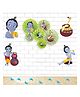 Untumble Krishna Jayanthi Decoration Items With Krishna Theme Paperfans Krishna Feet Stickers Posters - Pack of 20