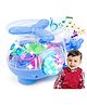 Fiddlerz Musical Toy Battery Operated Transparent Gear Helicopter for Kids - Blue