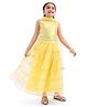 Babyhug Sleeveless Sequenced Choli With Net Sequenced Embroiderd Lehenga With Dupatta Set- Yellow