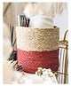 Fermoscapes Dual Color Sabai Grass Planter- Natural & Maroon