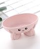 Self Draining Free Size Soap Case with Cartoon Face Print - Pink
