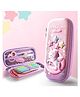 SVE 3D Unicorn Magical Time Embossed Pencil Case with Compartments - Multicolor